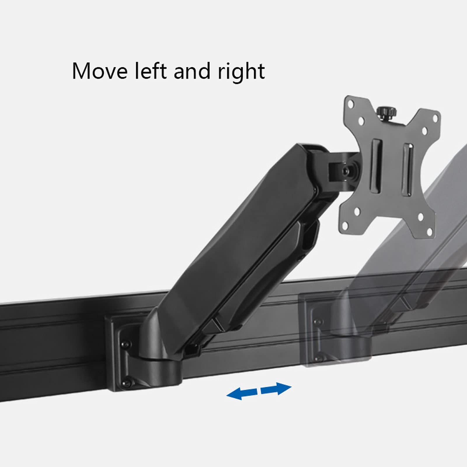 13-27 Inch Adjustable Gas Spring Monitor Stand Arm - Wall Mounted Tilt & Swivel Bracket Holds Up to 14.3lbs (Black) - Perfect for Home Office, Gaming Setup & Workspace Ergonomics