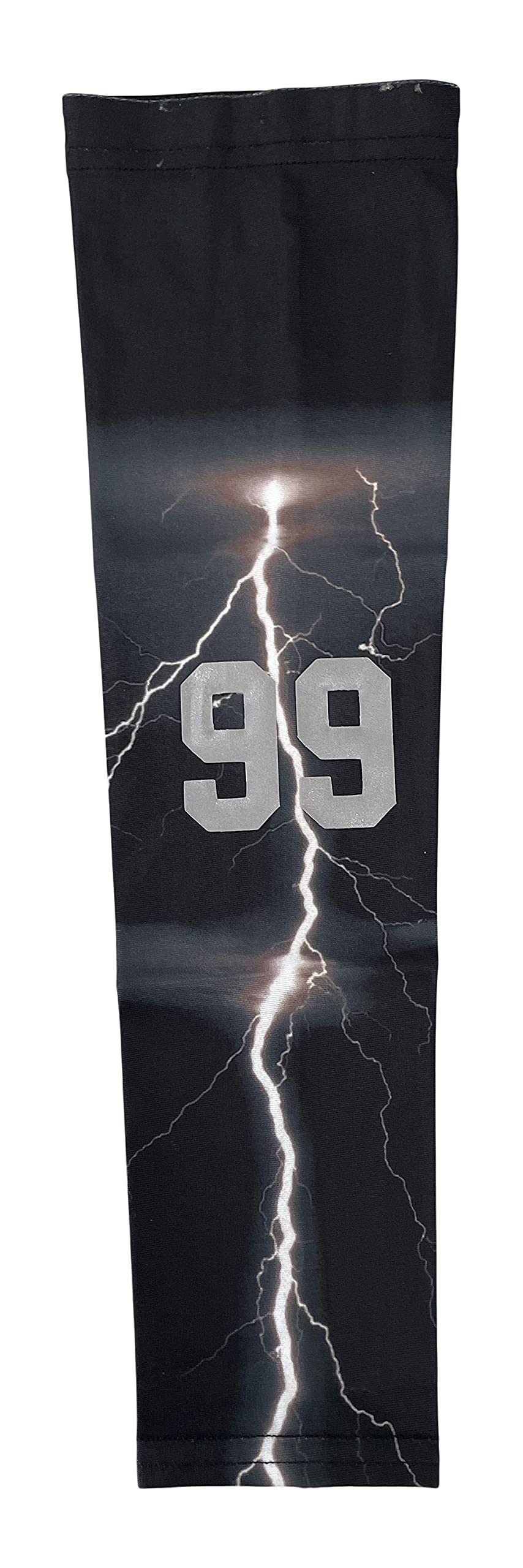 Custom Pick Your Number or Letters Moisture-Wicking Sports Compression Arm Sleeves - Lightning Storm Design for Basketball, Running & Outdoor Activities