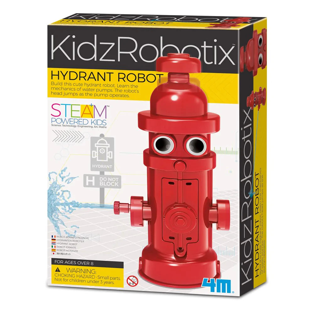4M KidzRobotix Hydrant Robot - STEM Educational Science Kit for Kids Ages 8+, Build Your Own Firefighter Robot Toy - Perfect for Science Projects, STEM Learning & Creative Play