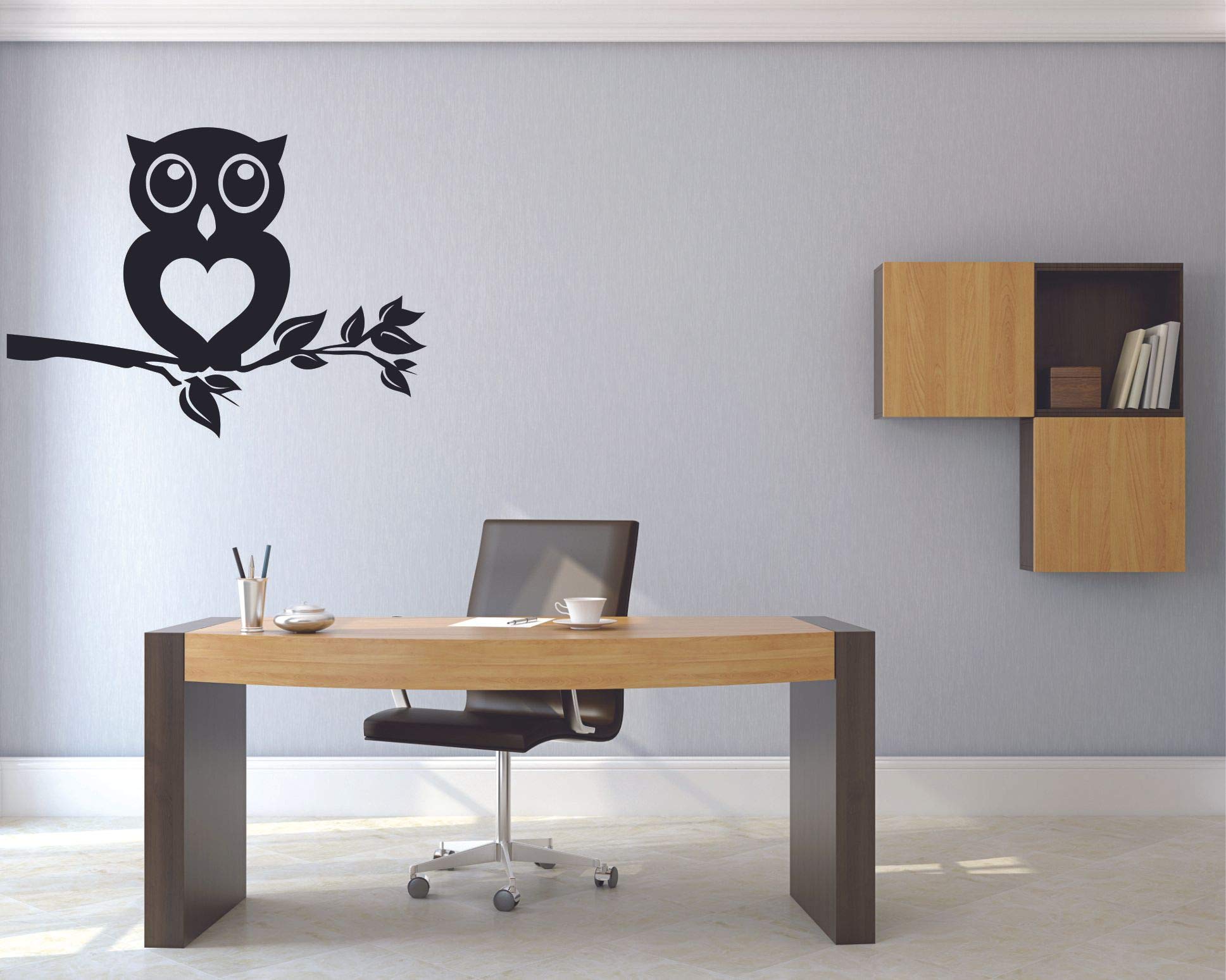 Cute Owl & Bird Heart Wall Stickers - Animal Tree Cartoon Vinyl Decals for Kids Room, Nursery, Bedroom Decor (18x20 Inch) - Perfect for Girls & Boys Room, Kindergarten, Home Wall Art Decoration