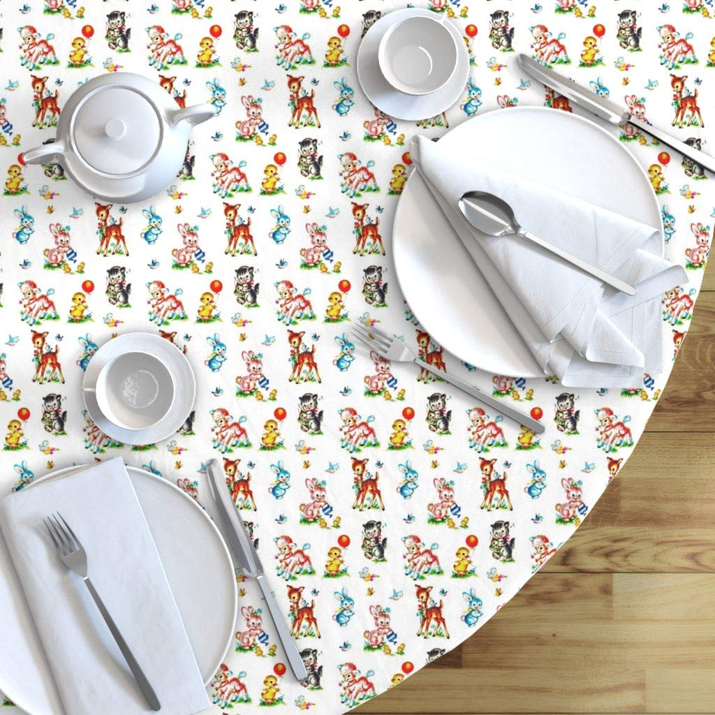 Custom Printed Cotton Sateen Tablecloth 70