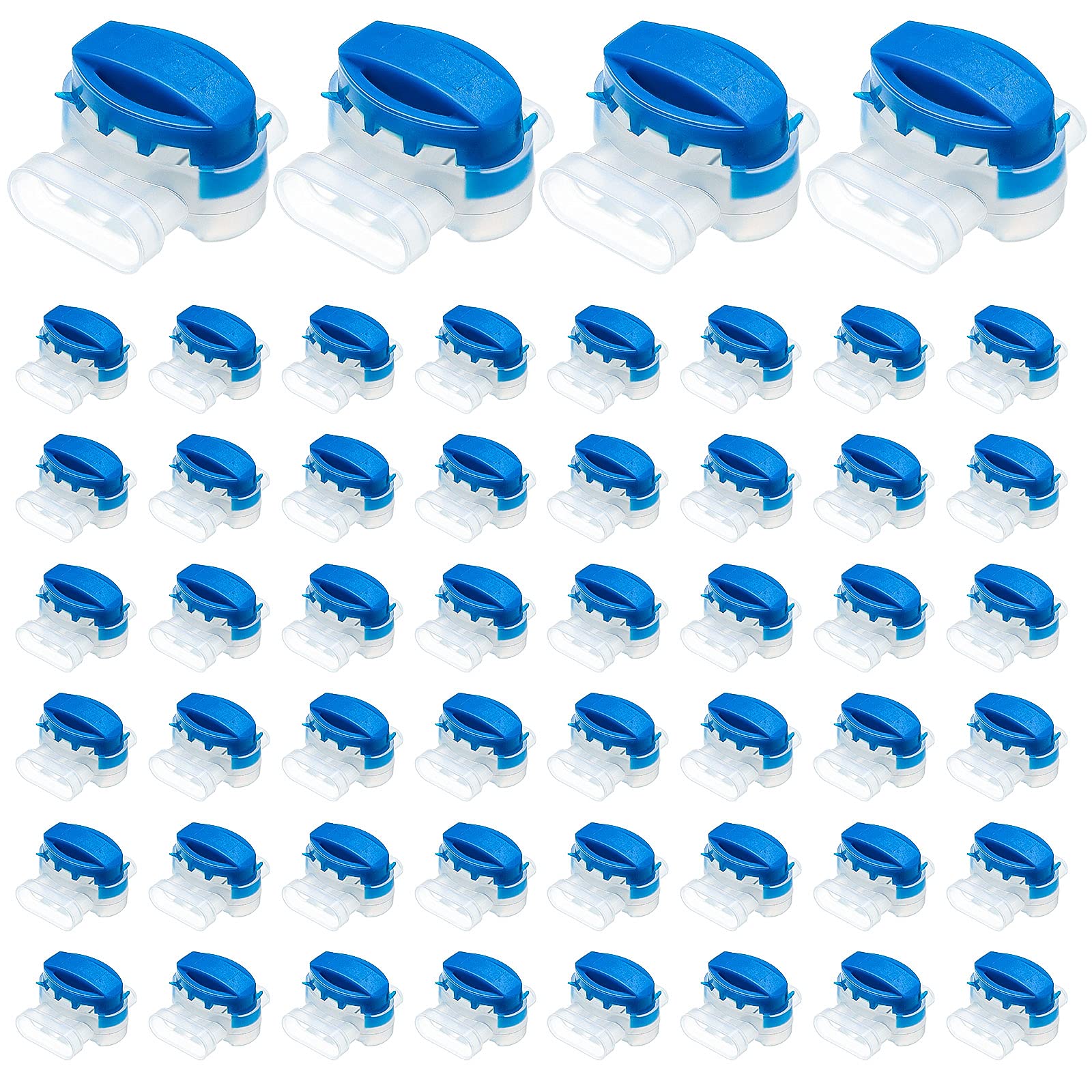 TOODOO 60-Pack 3-Way Wire Connectors - Self-Stripping Electrical IDC 314-Box Pigtail Connectors for 22-14 AWG Cables - Ideal for Robotic Lawn Mowers, Irrigation Systems & DIY Electrical Projects