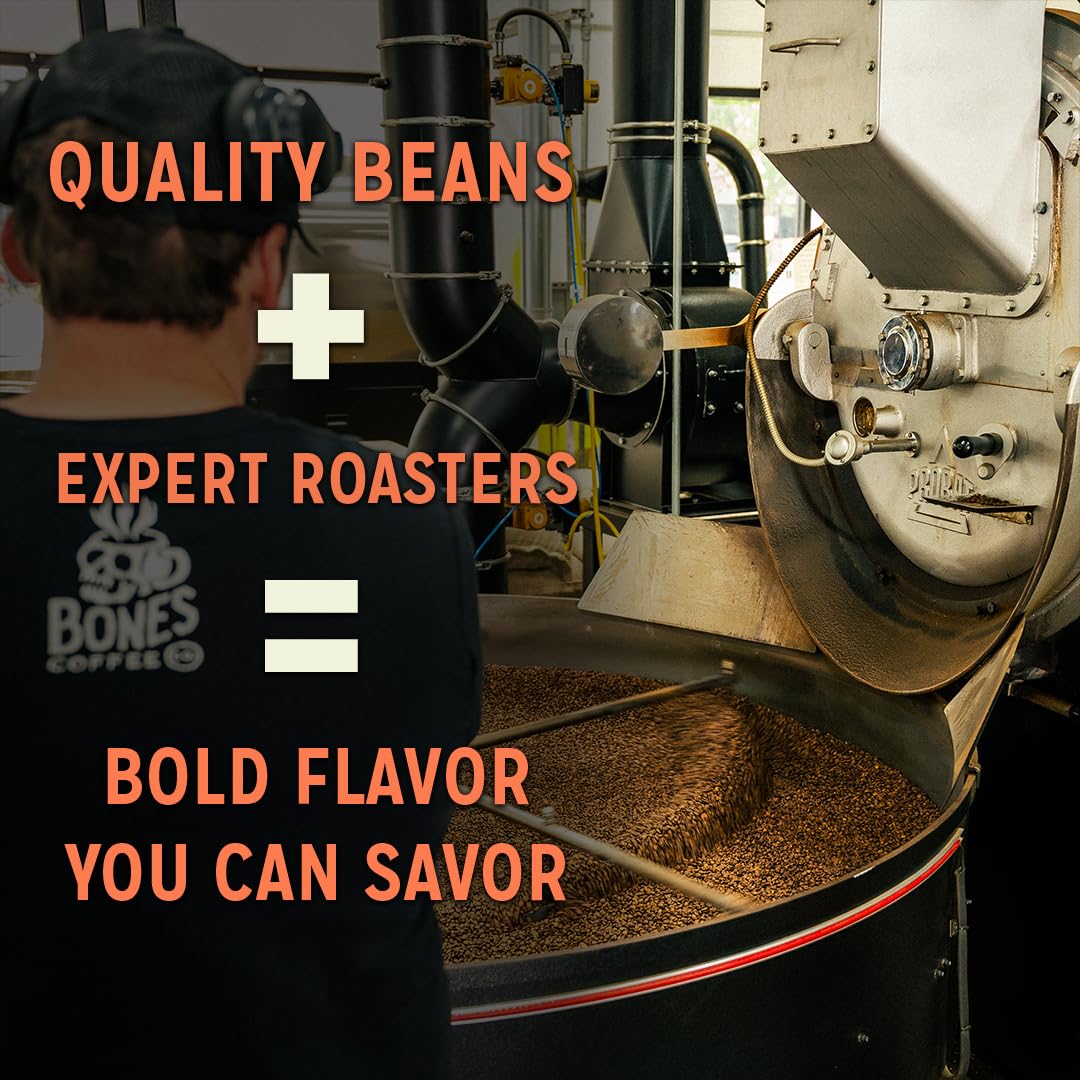 Bones Coffee Company World Tour Sample Pack Gift Set - Medium Roast Whole Bean Coffee, Low Acid Flavored Coffee Beans (4 oz, Pack of 5) | Perfect for Coffee Lovers, Office Gifts & Home Brewing