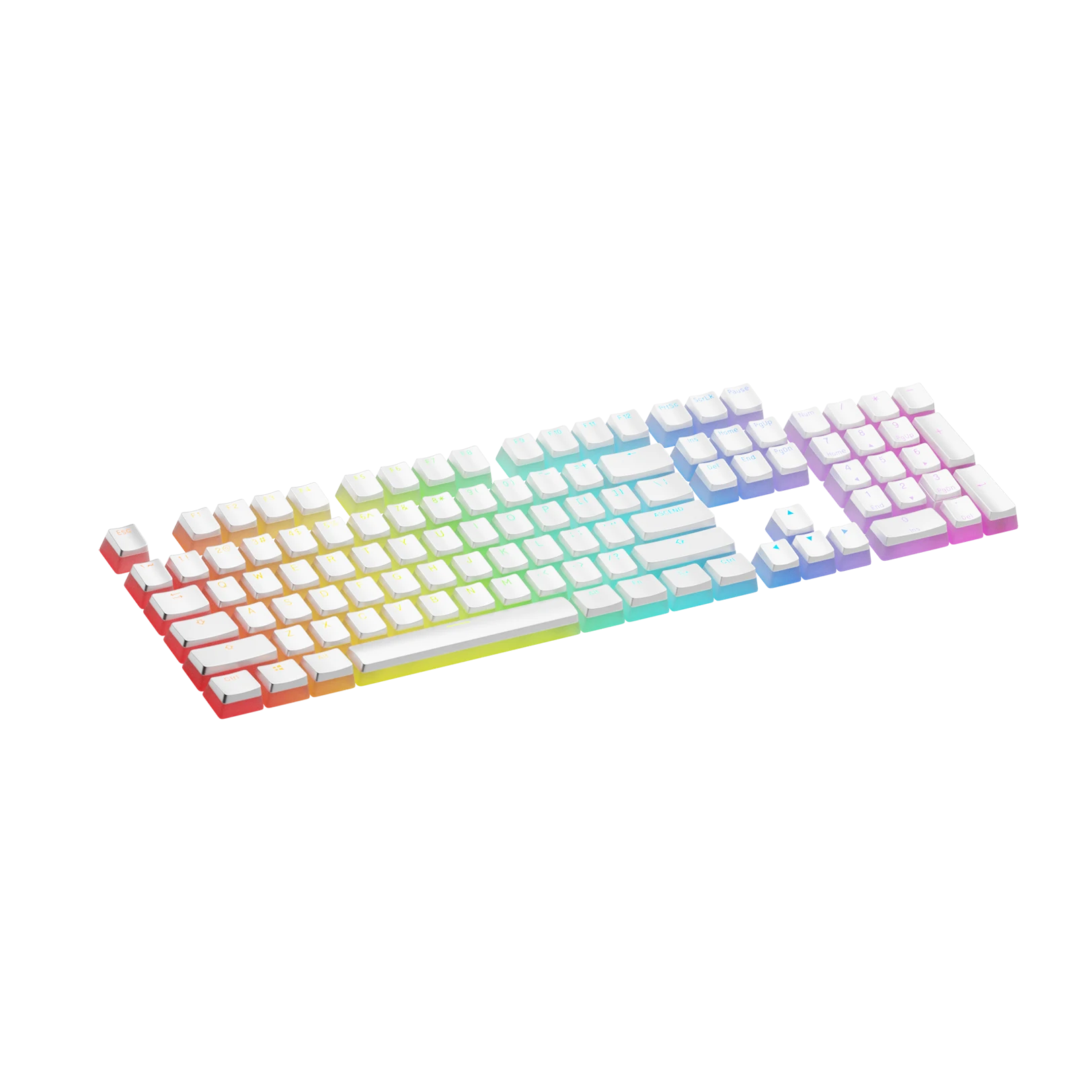 Aura V3 White Keycaps for Mechanical Keyboards - Premium PBT Keycap Set with Shine-Through Design for Gaming & Typing (US Layout) - Perfect for PC, Mac, and Office Workstations
