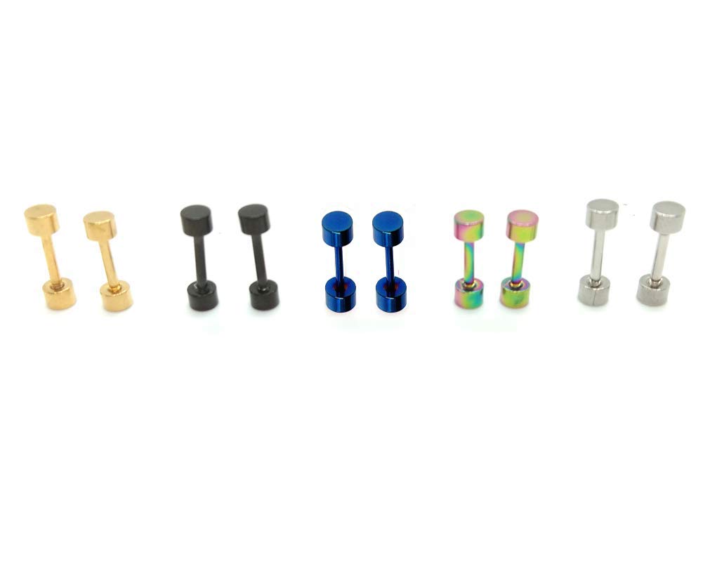 High Polished Surgical Steel Screw Back Dot Stud Earrings for Women & Men - 5 Pairs (3MM/4MM/5MM/6MM/8MM) - Hypoallergenic Body Jewelry for Daily Wear, Parties & Gifts