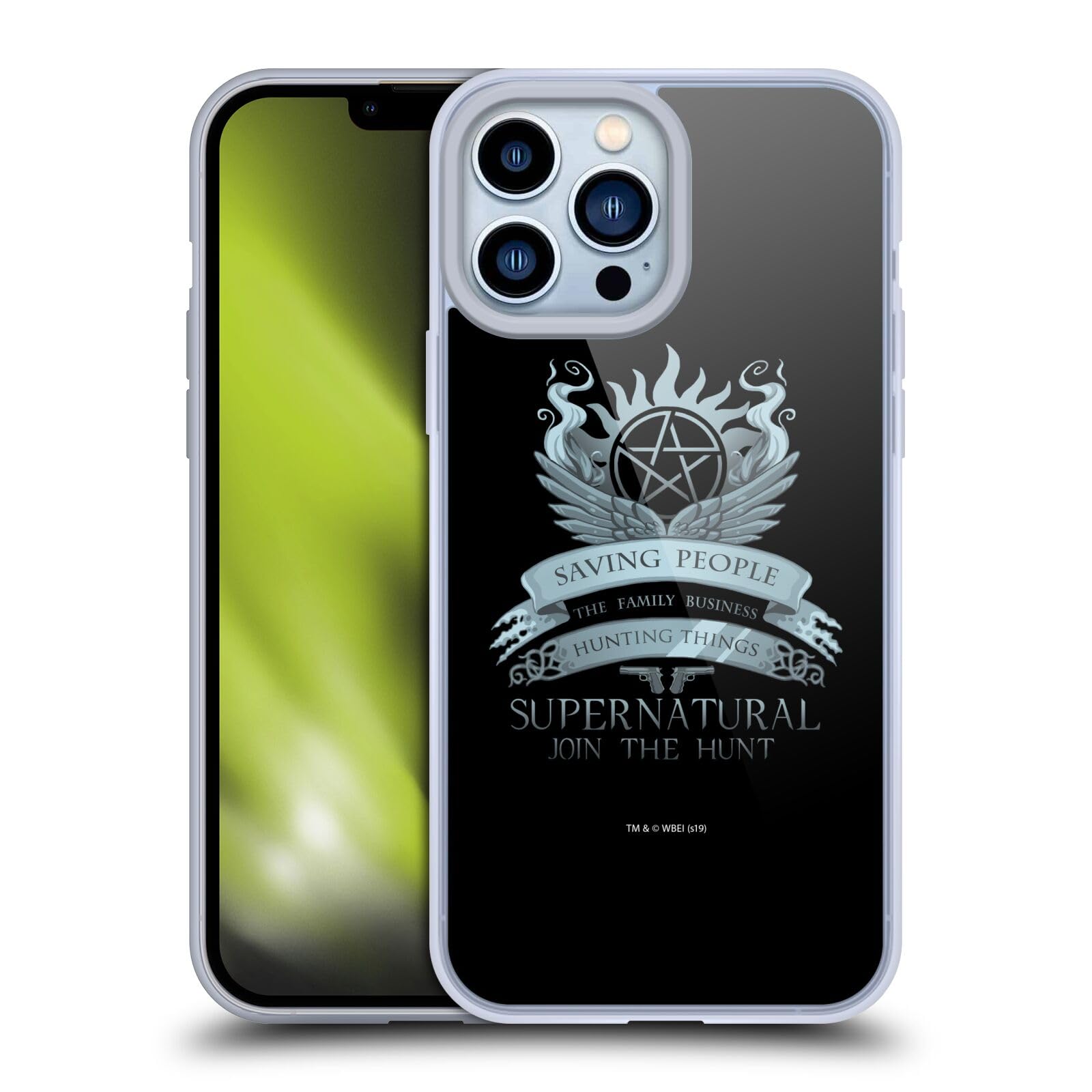 Officially Licensed Supernatural 'Saving People' Logo iPhone 13 Pro Max Case - Soft Gel Phone Cover for Apple iPhone 13 Pro Max - Perfect for Supernatural Fans, TV Show Merchandise & Pop Culture Collectors