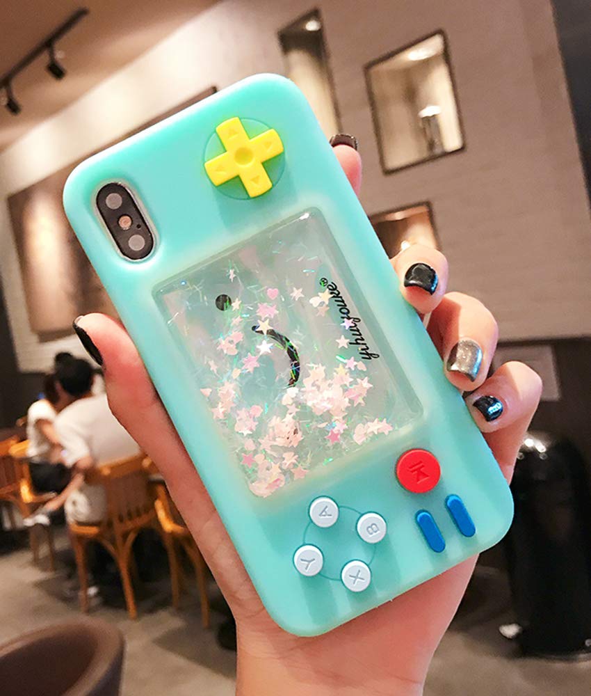 UnnFiko Squishy 3D Cartoon Game Case for iPhone 11 Pro Max - Soft Rubber Protective Cover with Creative Liquid Stars Design, Fun Play Case for Girls & Women (Blue) - Perfect for Gaming, Daily Use & Gift Giving