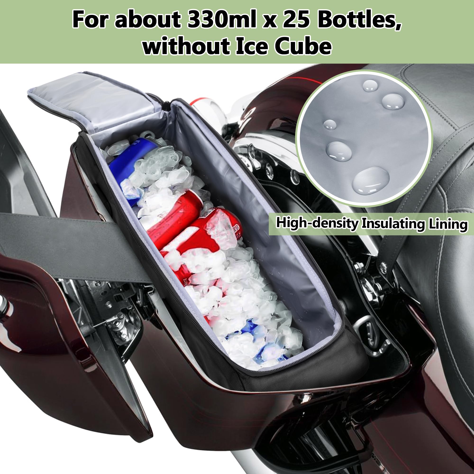 Leakproof Motorcycle Saddlebag Cooler for Harley Davidson 1993-2022 - Waterproof Organizer for Road Trips