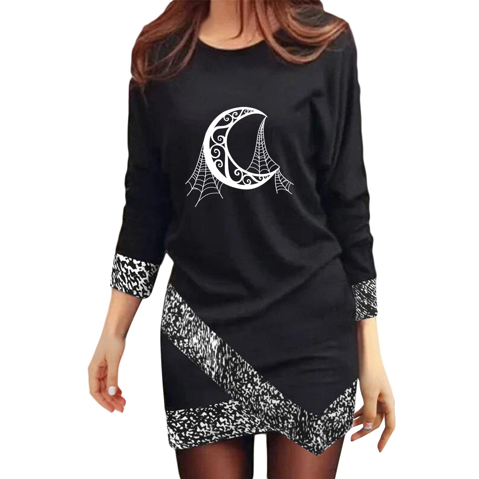 Women's Leopard Print Dress Club - Irregular Sizes, Round Neck Party Dresses, Mini & Maxi Summer Dresses for Casual Outings, Beach Vacations & Night Events