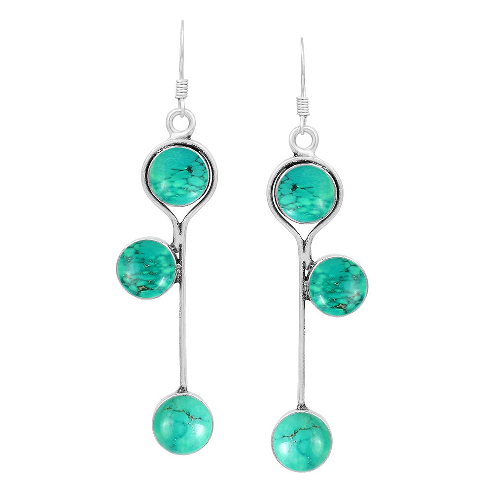 11.75 Carats Round Natural Gemstone Earrings for Women - Handmade Boho Dangle Birthstone Jewelry, Perfect Gift for Wife, Her, Women | Ideal for Weddings, Parties & Everyday Wear