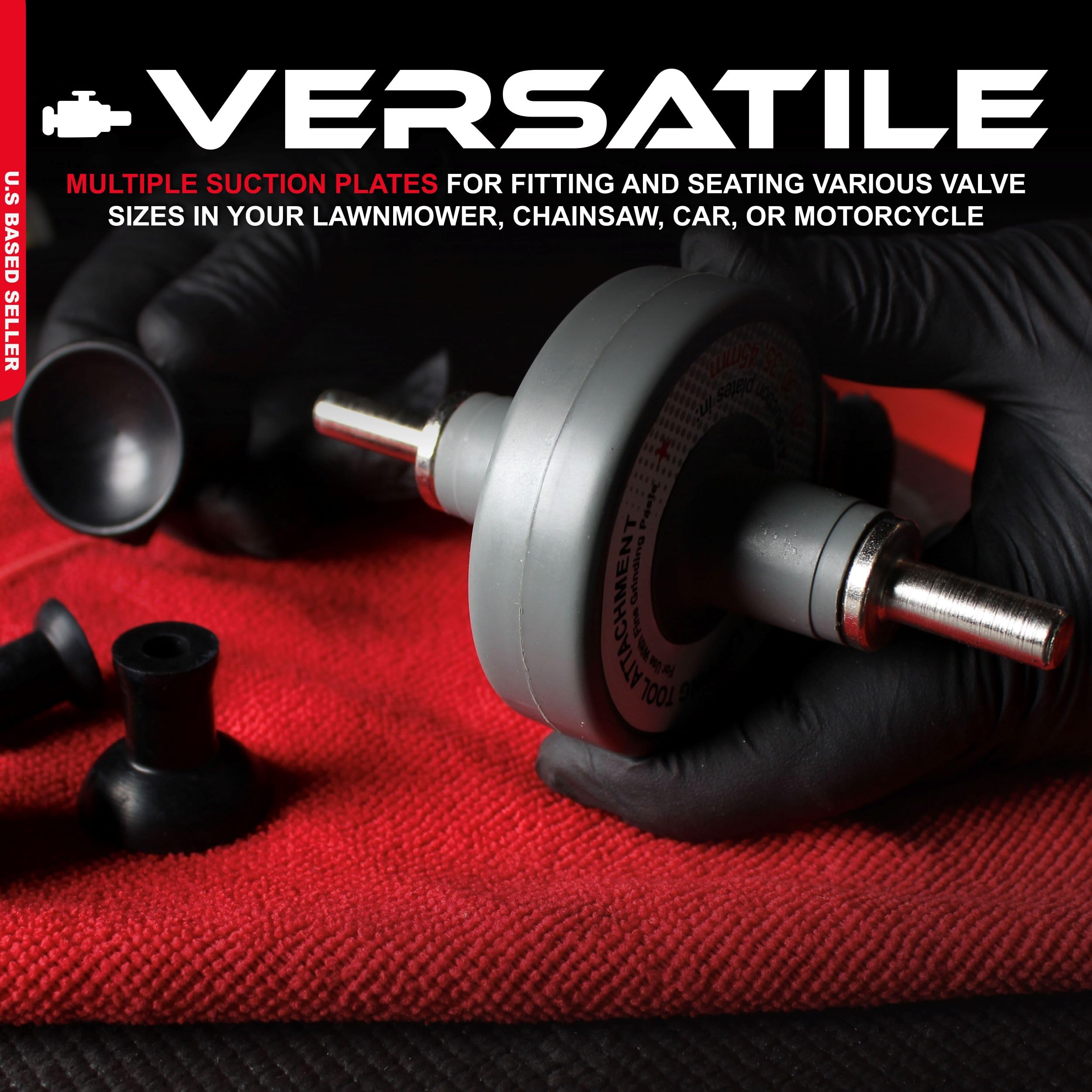 ABN Valve Lapping Tool Kit - Professional Valve Grinding Kit for Drill with Lapping Compound - Perfect for Small Engine Repair, Motorcycle & Car Valve Maintenance (Great for DIY Mechanics & Automotive Workshops)