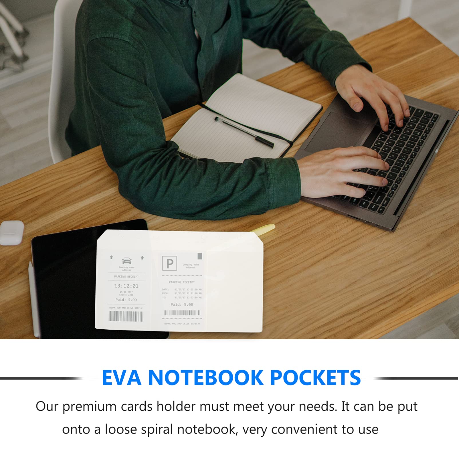 10pcs Business Card Holders - EVA Bill Storage Pockets for Name Cards, Loose Leaf Notebooks & Spiral Notebooks - Durable Card Collection Bags for Office, School & Organizing Documents