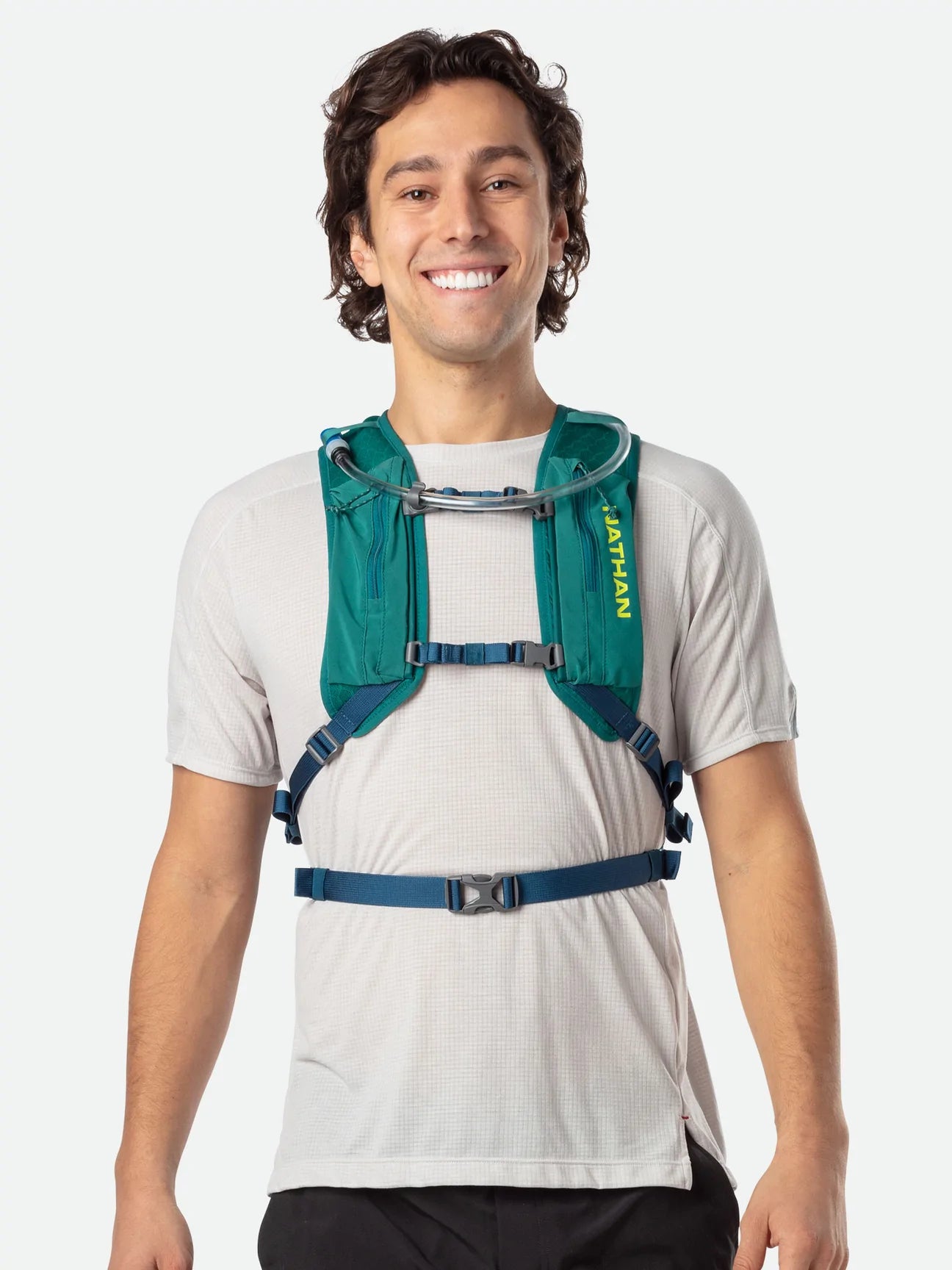 10L Hydration Backpack for Hiking, Running & Biking - Lightweight & Durable Crossover Water Bladder Pack (Storm Green/Lime) - Perfect for Outdoor Adventures, Sports & Travel