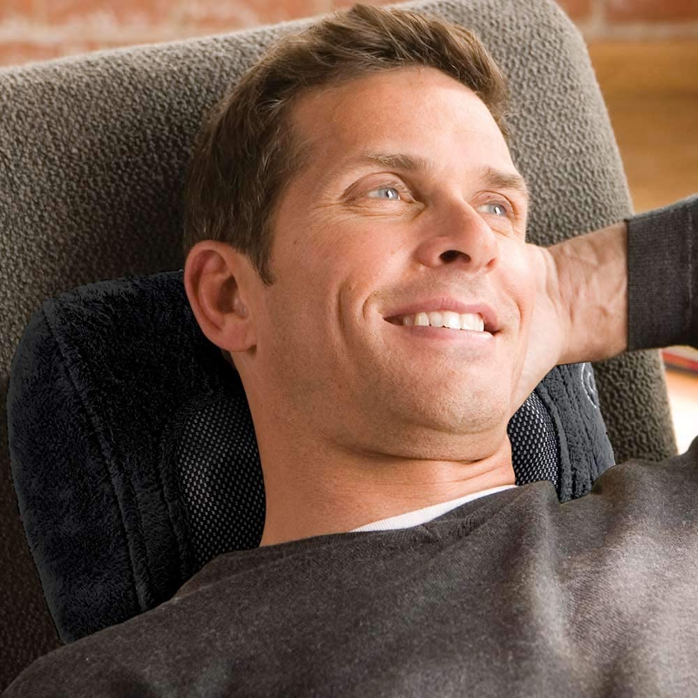 Homedics Shiatsu Massage Pillow with Soothing Heat - Neck & Back Pain Relief - Portable Massager for Home, Office & Car Use
