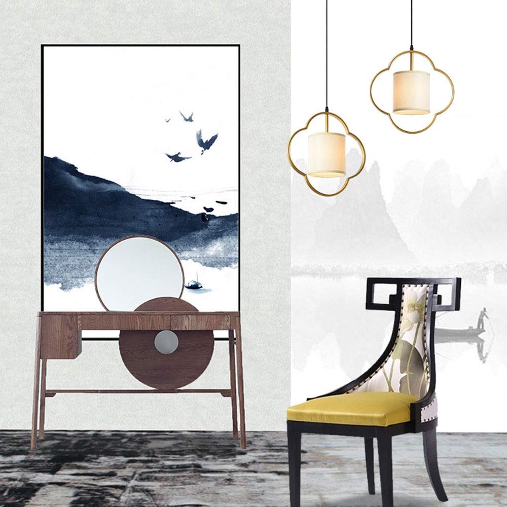 Creative Oriental Pendant Light - Adjustable Fabric Chandelier for Bedroom & Entryway