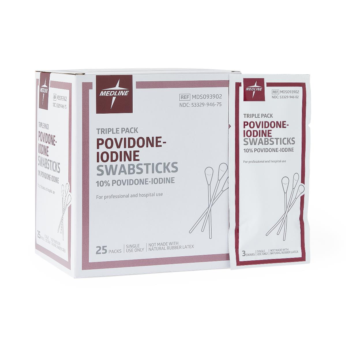 Povidone Iodine Swabsticks - Sterile Antiseptic Wound Care Sticks (50 Count Box) | First Aid, Minor Cuts & Surgical Prep | Medical, Home & Travel Use