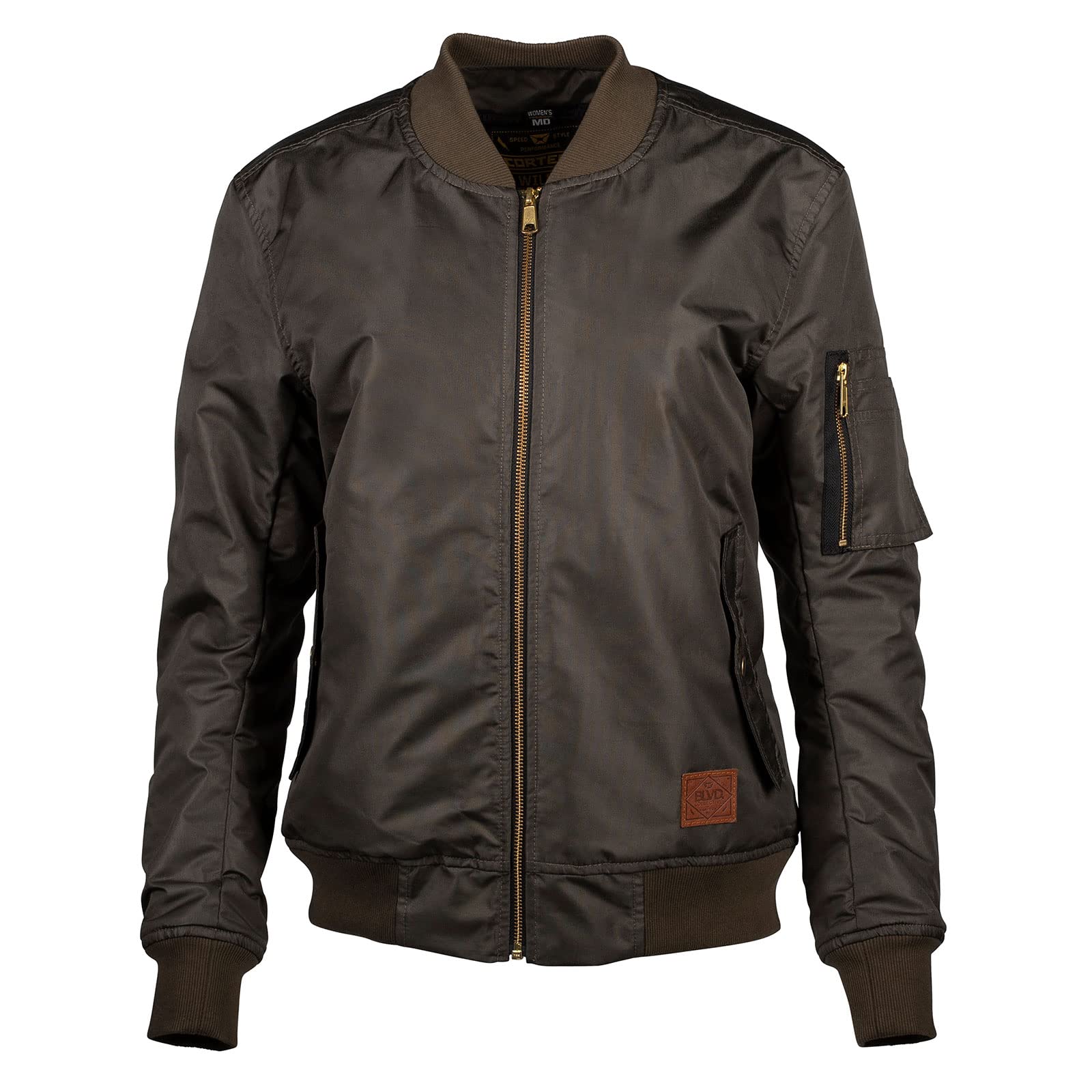 Women's Wildcat Bomber Jacket - Vintage Style Faux Leather Jacket with Quilted Lining for Fall & Winter | Perfect for Motorcycle Riding, Casual Outfits & Night Out