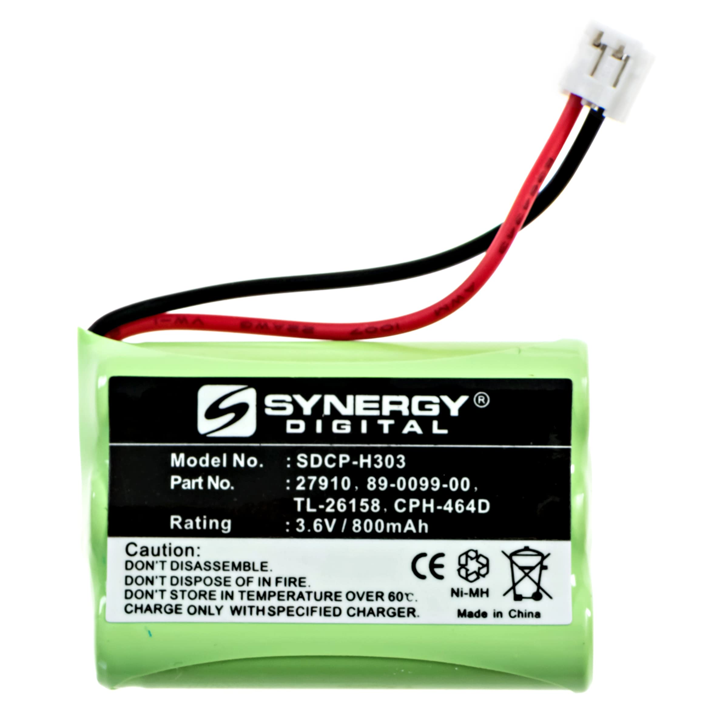 Synergy Digital Cordless Phone Batteries - 2 Pack Ni-MH 3.6V 800mAh Replacement Battery for RCA 28165FE1 Cordless Phone | Ultra High Capacity | Perfect for Home & Office Use