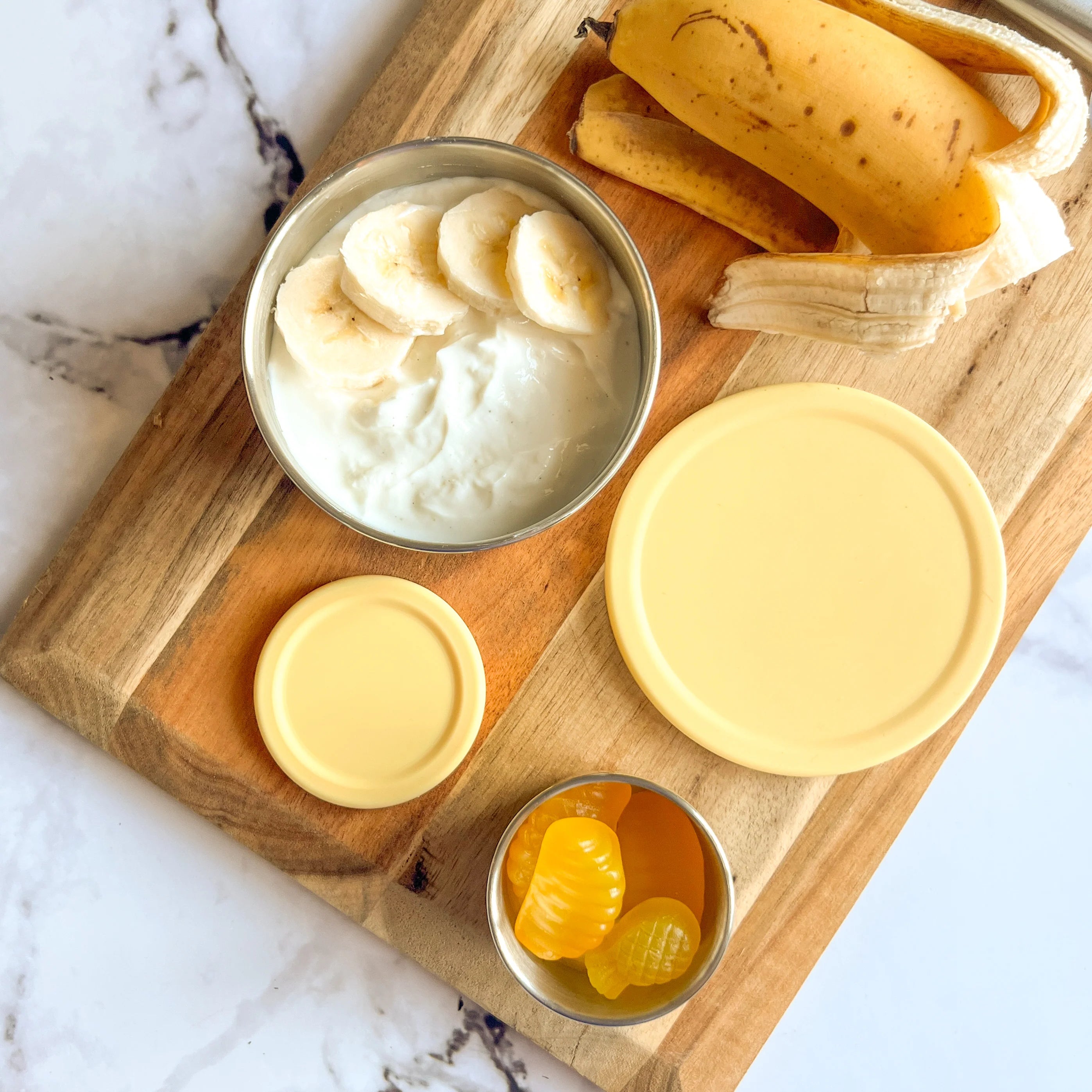 EcoCocoon 2-Piece Snack Pots Set - BPA-Free, Microwave & Dishwasher Safe - Perfect for Yogurt, Desserts & Meal Prep - Limoncello Color