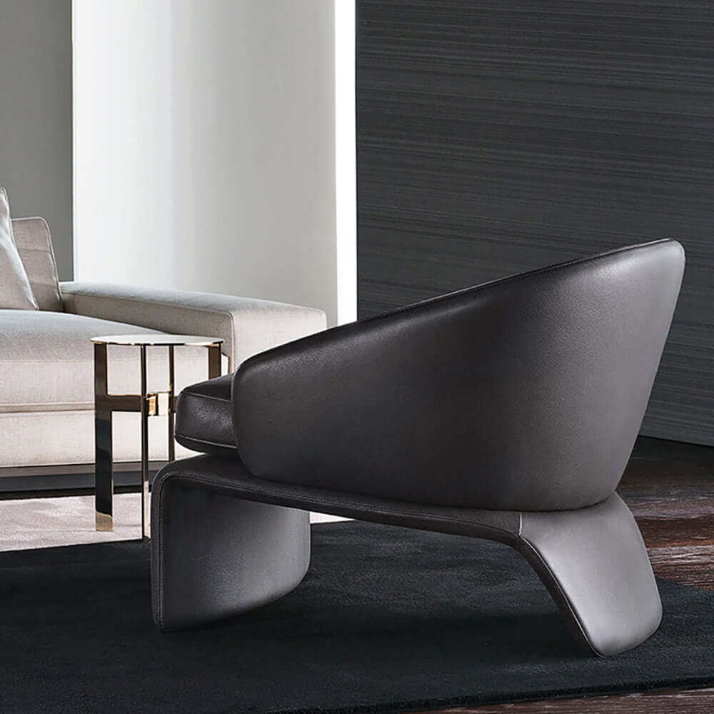 Modern Accent Chair - Microfiber Leather Upholstered Deep Gray Lounge Chair for Living Room, Bedroom & Office - Comfortable Seating for Relaxing & Reading