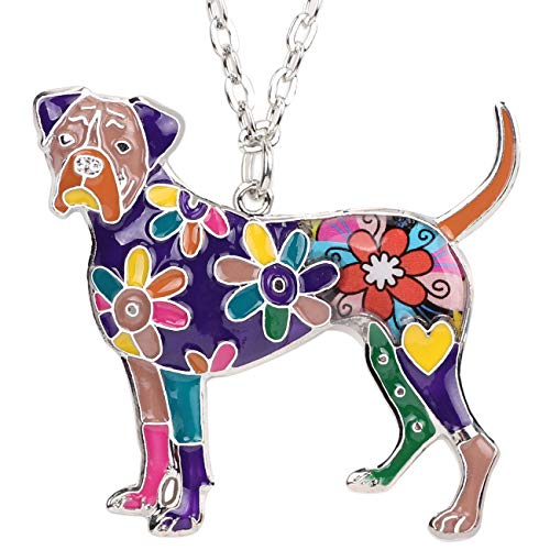 Enamel Boxer Dog Purple