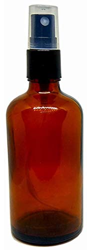 Dinemart 100ML Refillable Amber Glass Spray Bottle with Black Pump - Empty Bottles for DIY Perfume, Essential Oils, Hand Sanitizer, Aromatherapy & Beauty Products (Set of 2) - Perfect for Home, Salon, Travel & Gift Packaging