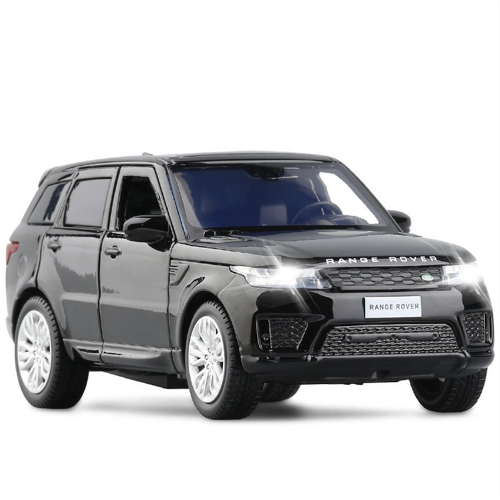 1:32 Scale Diecast Range Rover Sport SUV Alloy Car Model Toy with Sound & Light Effects - Realistic Simulation Vehicle for Kids & Collectors (Black) - Perfect for Birthday Gifts, Display Collections & Pretend Play