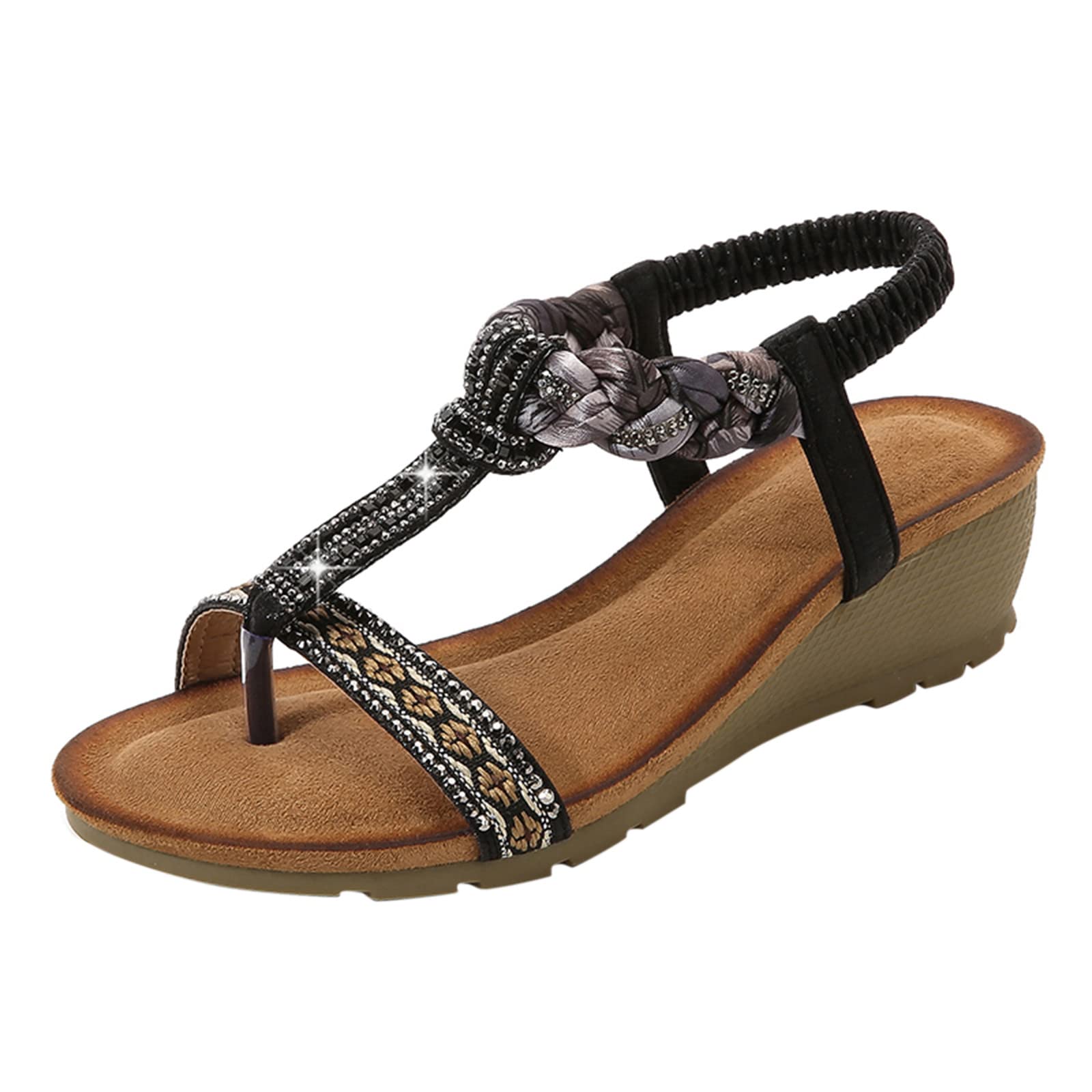 Bohemian Elastic Beaded Women's Sandals - Casual String Beach Shoes for Ladies | Perfect for Summer, Vacations & Outdoor Adventures