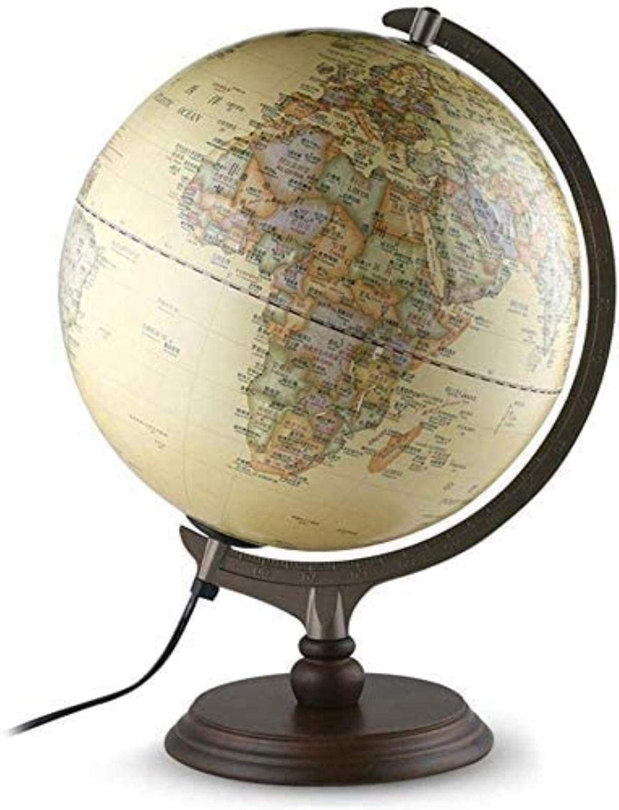 2 in 1 LED World Globe with Stand - Interactive Geographic Earth Globe for Kids & Adults | Educational Learning Tool, Office Desk Decor & Home Decoration | Perfect for Classroom, Study Room & Gift Giving