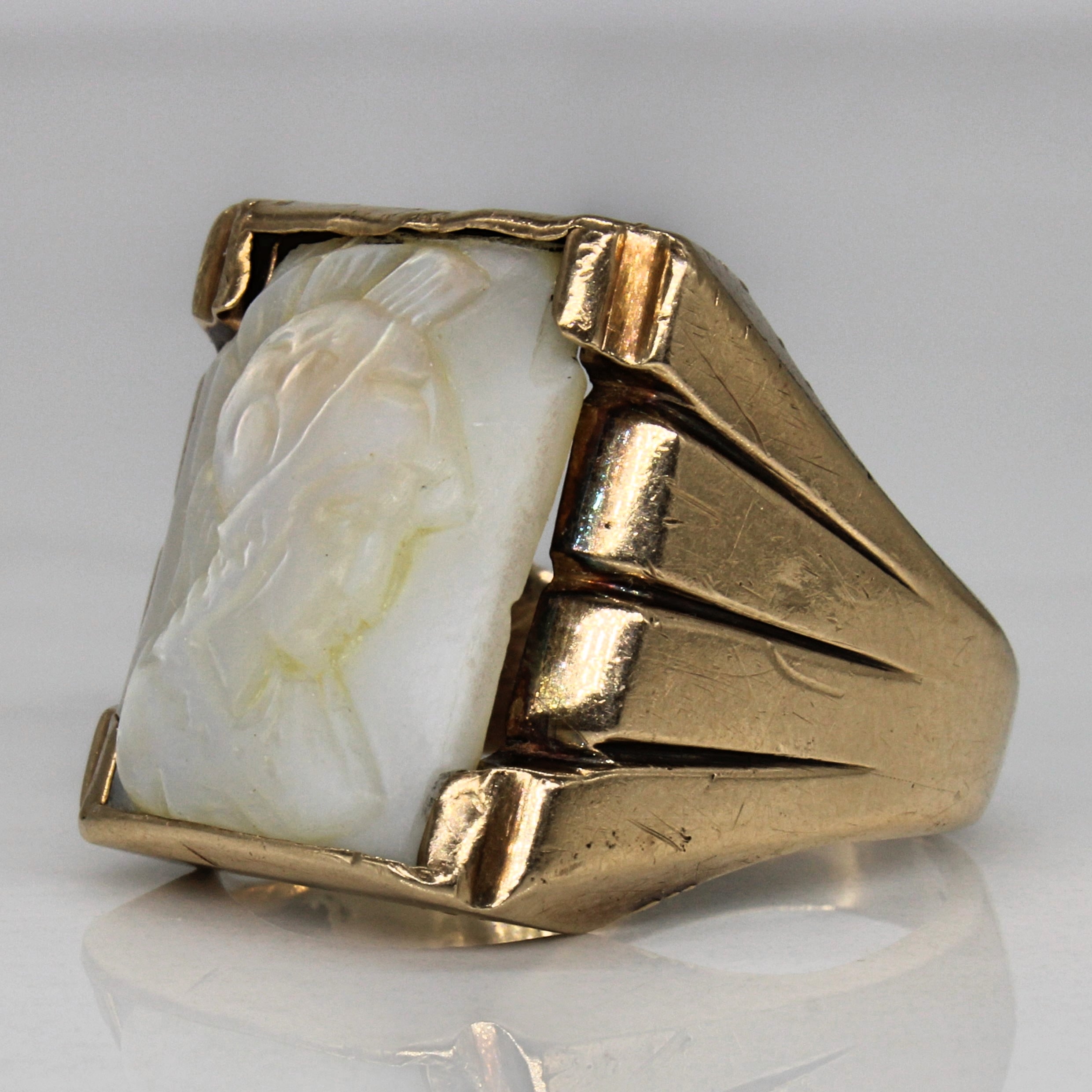 Vintage Canadian Abalone Shell Ring - 3.00ct Natural Stone Jewelry - Size 11 - Handmade Boho Statement Ring for Women - Perfect for Beach Weddings, Boho Fashion & Gift Giving