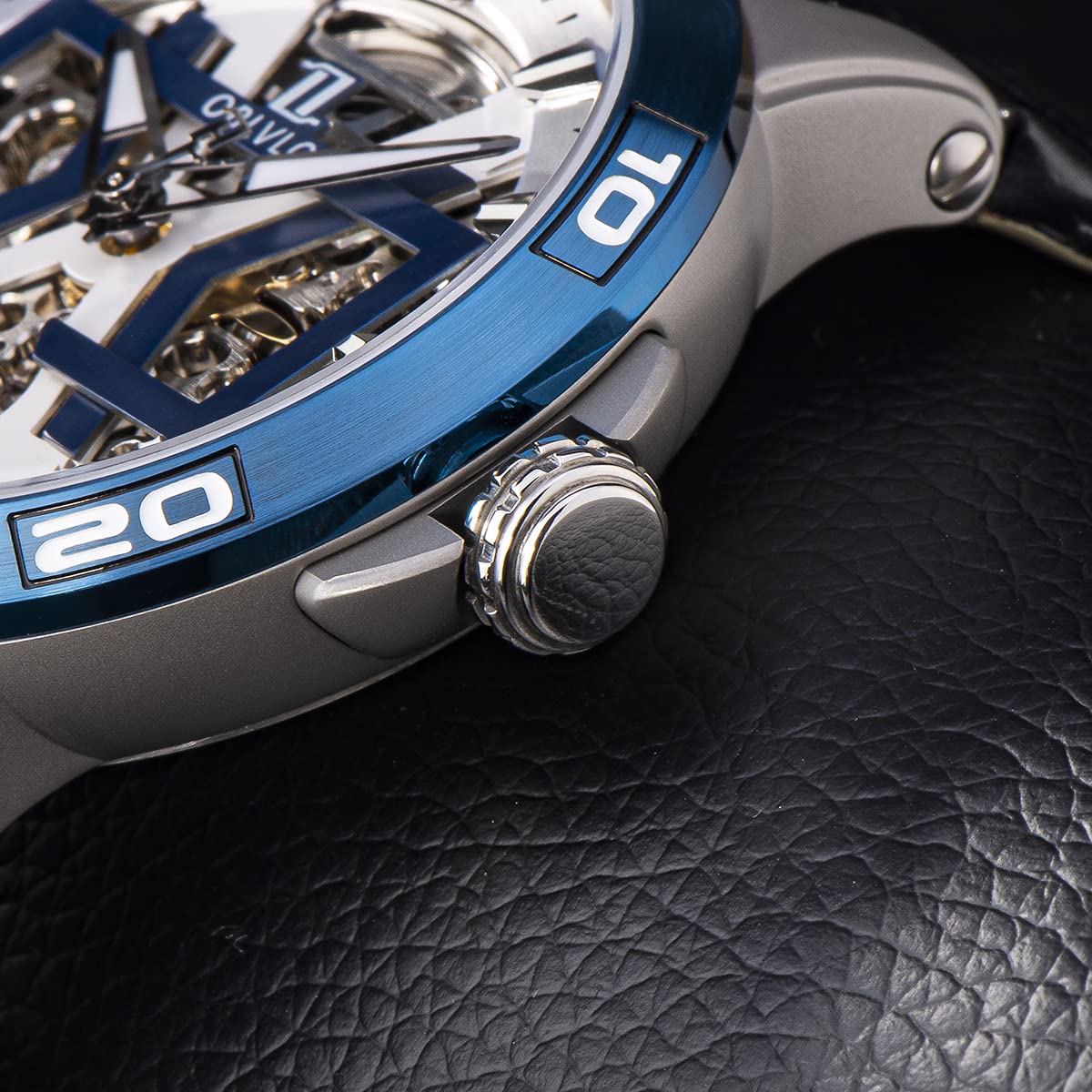 Men's Automatic Skeleton Watch - Waterproof Leather Strap for Sports & Daily Wear