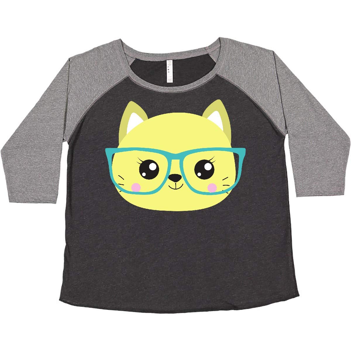 Hipster Cat with Glasses Women's Plus Size T-Shirt - Cute Funny Cat Graphic Tee for Casual Wear & Cat Lovers