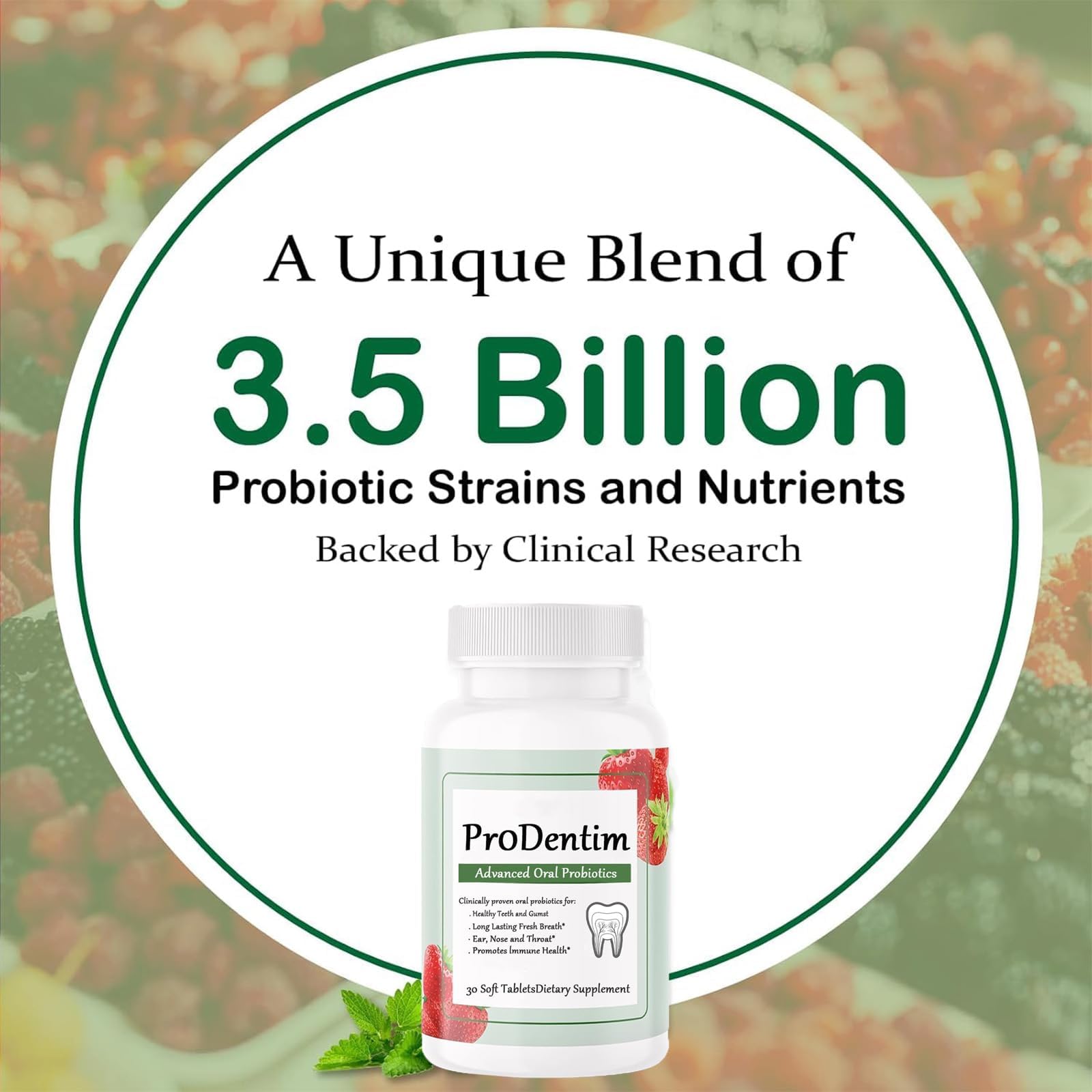 Prodentim Chewable Dental Probiotic - 30 Tablets for Gums & Teeth Health, Fresh Breath with 3.5 Billion Advanced Oral Probiotics | Supports Oral Hygiene, Fights Bad Breath | Ideal for Daily Dental Care & Travel