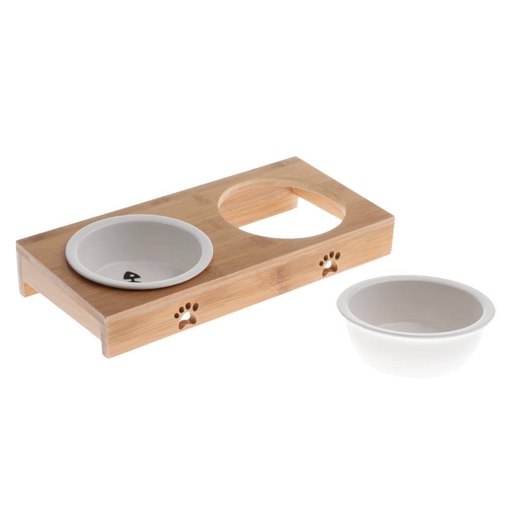 Premium Ceramic Double Pet Bowl - Durable Dog & Cat Feeder with Non-Slip Base - Perfect for Mealtime, Travel & Multi-Pet Households
