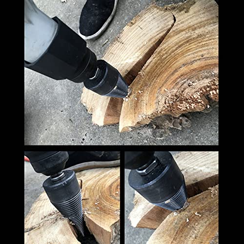 140X32MM Firewood Splitter Drill Bit - Wood Cone Reamer Punch Driver for Log Splitting & Drilling - Perfect for Firewood Processing, DIY Woodworking, and Outdoor Camping
