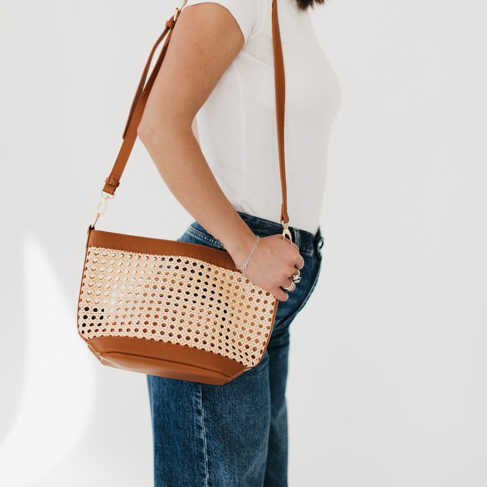 Bryce Woven Bucket Bag for Women - Stylish & Spacious Handbag for Everyday Use, Travel, and Beach Outings