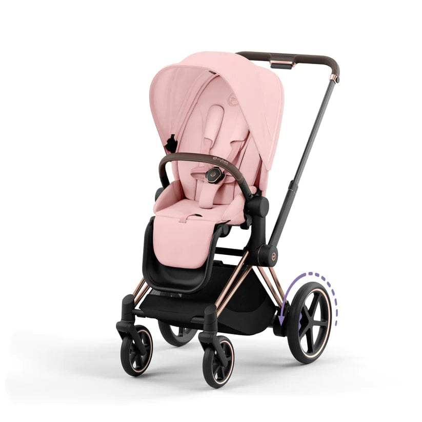 Cybex ePriam 2 Complete Stroller - Rose Gold & Brown Luxury Baby Stroller with All-Wheel Suspension | Perfect for Urban Travel, Shopping & Family Outings