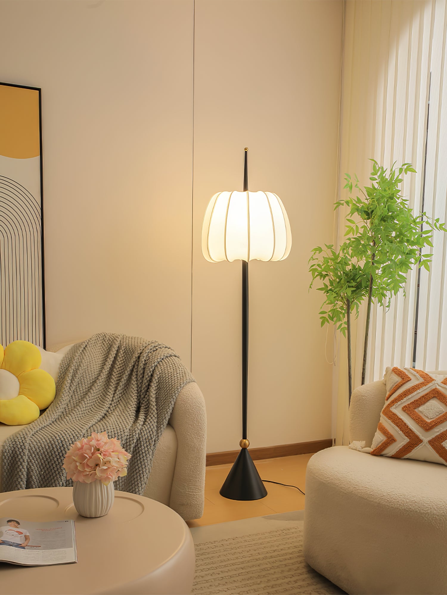 Modern Liana Floor Lamp - Adjustable Standing Light for Living Room, Bedroom & Office - Stylish Home Decor with Soft Ambient Lighting