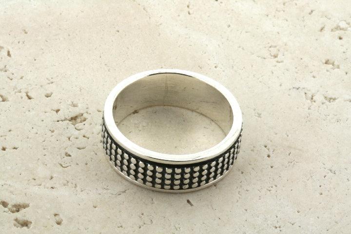 Sterling Silver Grid Swivel Ring - Elegant Adjustable Jewelry for Women, Perfect for Everyday Wear & Special Occasions