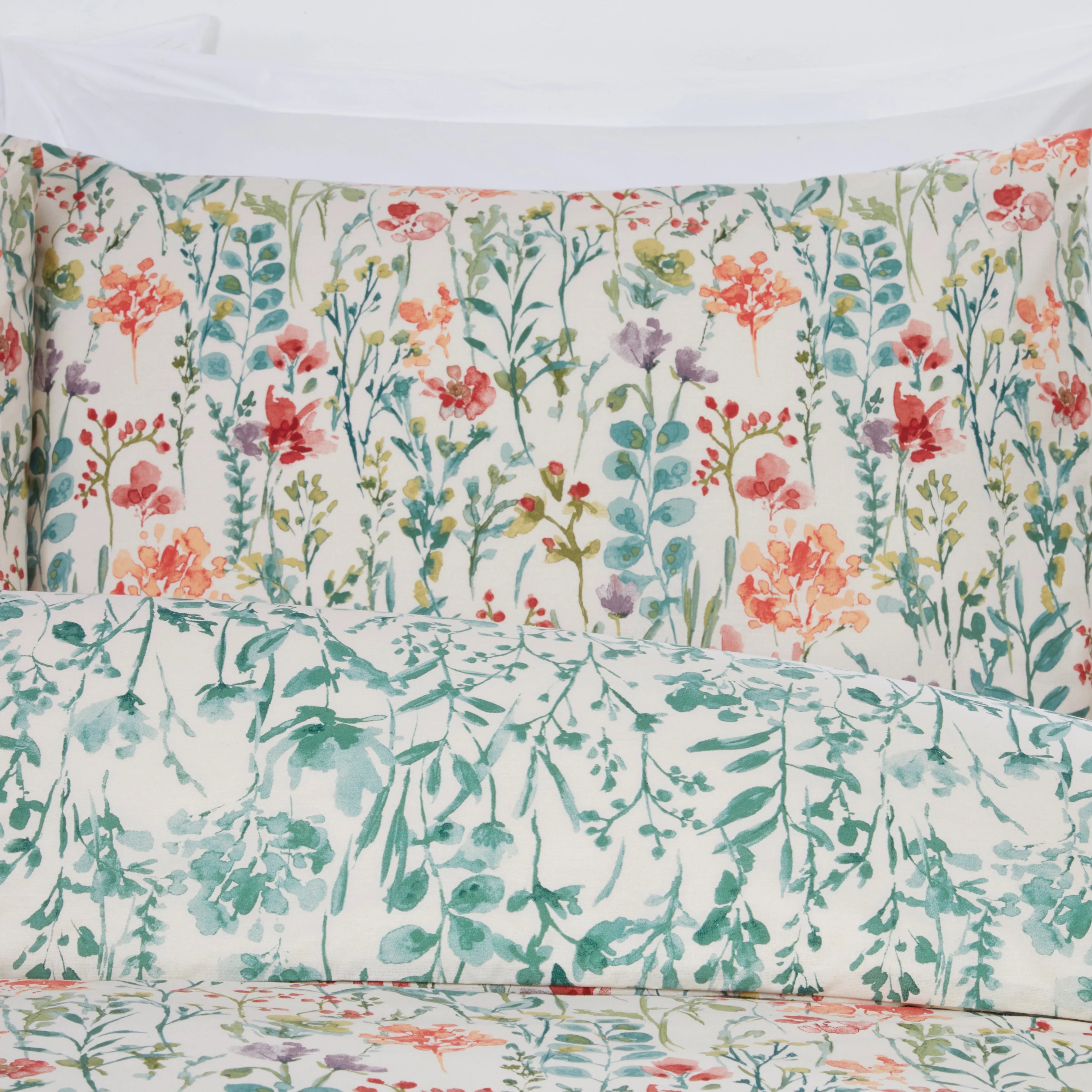 Premium Sundour Amaryllis Duvet Cover Set - Queen Size, 3-Piece Floral Printed Bedding Set with Pillow Shams - Soft & Breathable 100% Cotton - Perfect for Master Bedroom, Guest Room & Hotel Decor