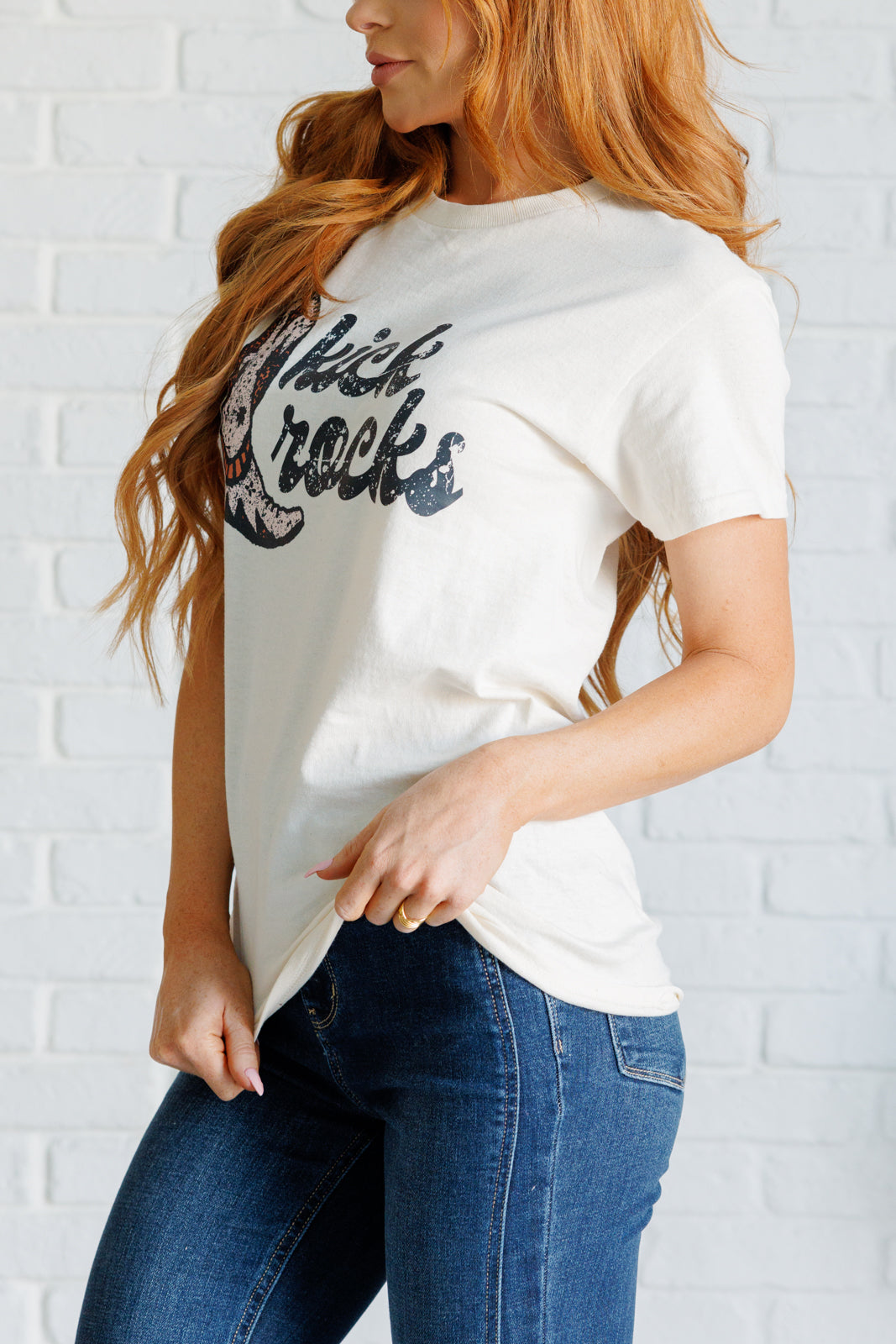 Kick Rocks Cowboy Boot Graphic Tee - Vintage Western Style T-Shirt for Men & Women - Perfect for Country Concerts, Rodeos & Casual Outfits
