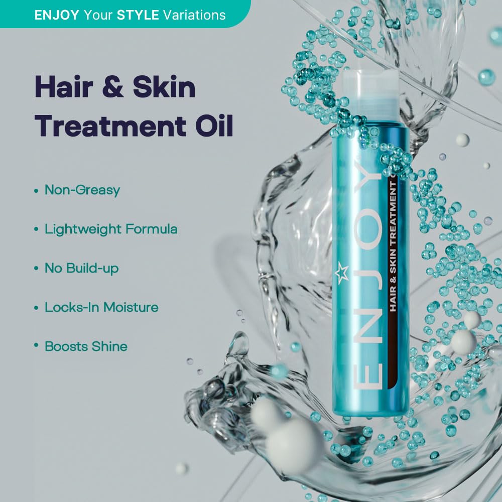 Enjoy Hair & Skin Treatment Oil - 3.4 oz | Natural Nourishing & Hydrating Oil for Dry Hair, Scalp & Skin | Perfect for Daily Hair Care, Massage & Aromatherapy