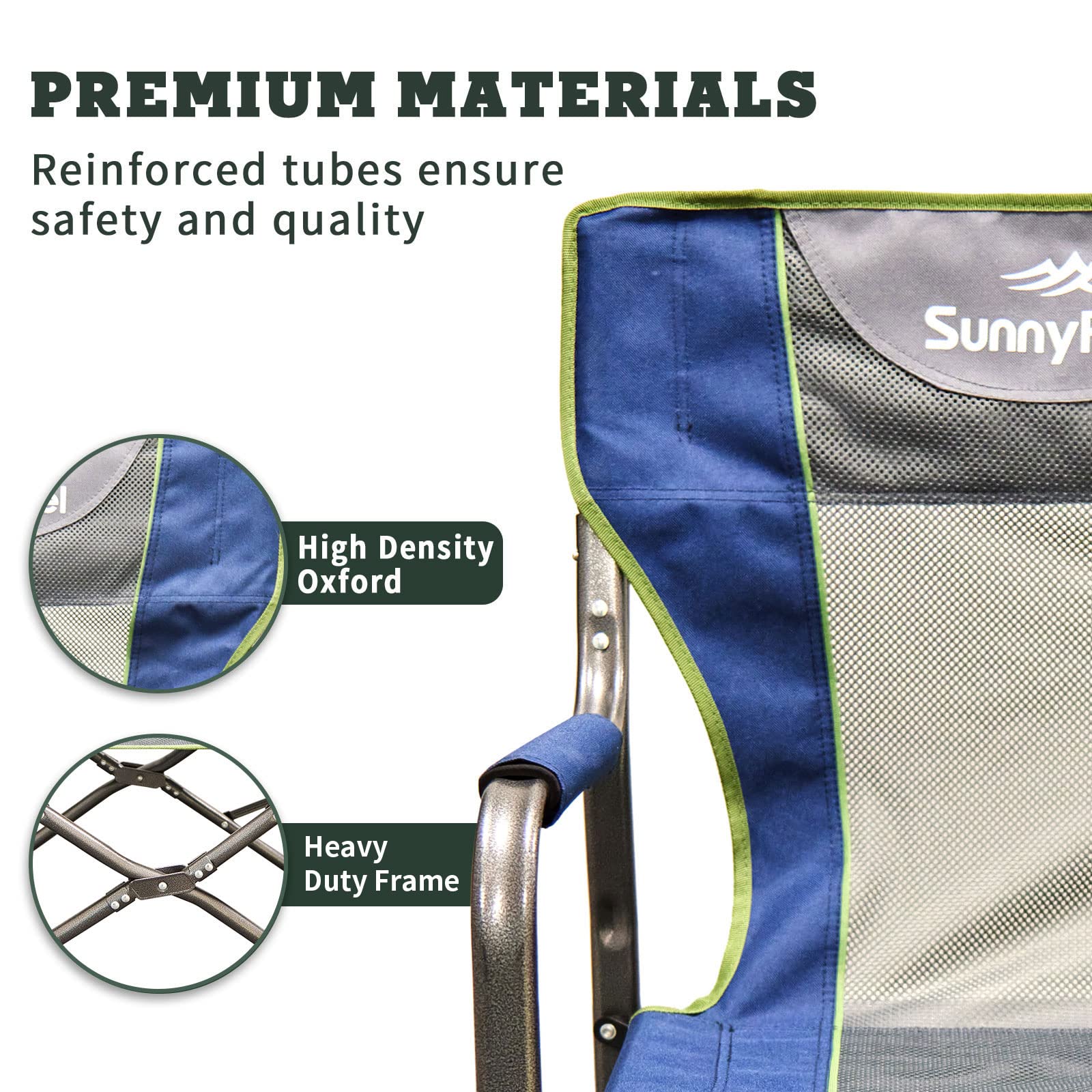 **Heavy Duty Oversized Portable Folding Camping Chair with Side Table & Pocket - Perfect for Beach, Fishing, Picnic, Lawn, Concert & Outdoor Adventures**