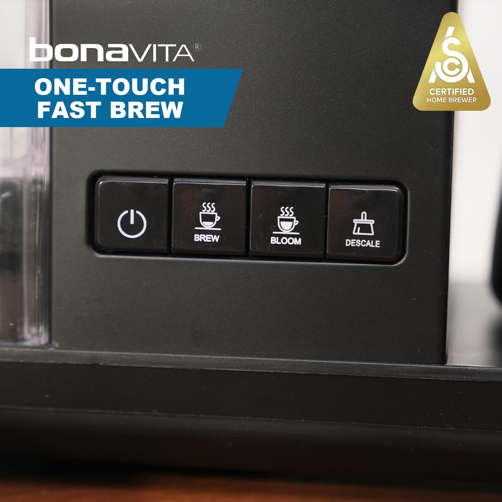 Bonavita Enthusiast 8 Cup Drip Coffee Maker - SCA Certified Pour Over Coffee Brewer with Thermal Carafe, Stainless Steel Panel & Removable Water Reservoir - Perfect for Home, Office & Specialty Coffee Shops - Matte Black Finish