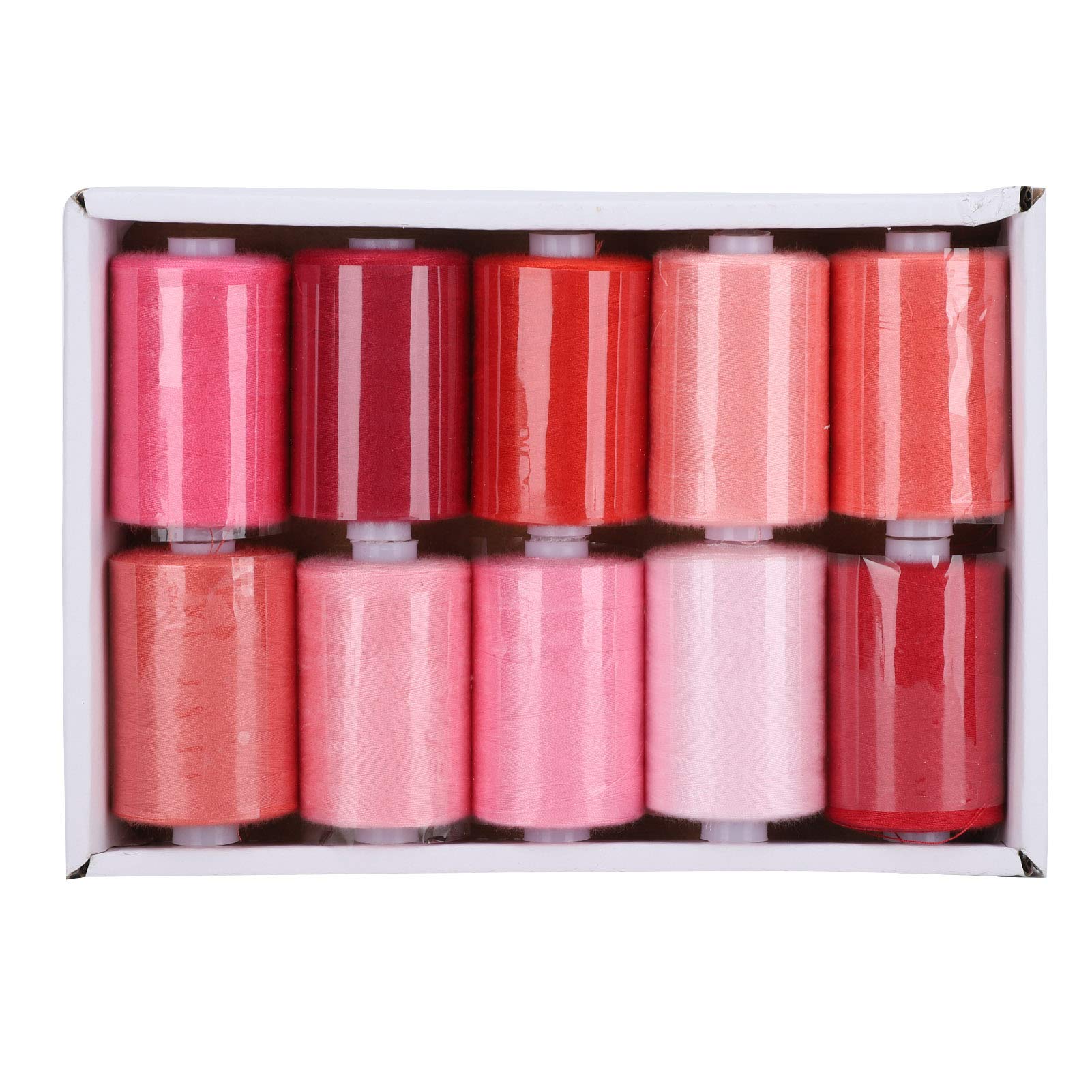 Premium Lightweight Pagoda Sewing Thread - 300 Yards, 10 Rolls Set for DIY, Clothing, Embroidery & Household Sewing Projects - Vibrant Red Color for Creative Crafting