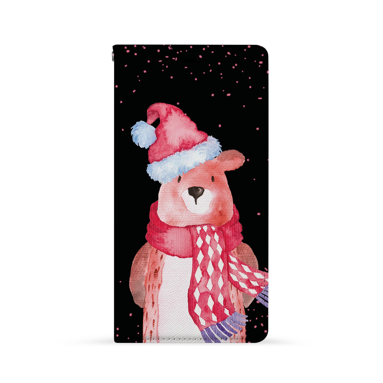 Premium iPhone Wallet Case with Bear Design - Slim & Stylish Card Holder for iPhone 13/14/15 Pro Max - Perfect for Everyday Use, Travel, and Business (Black)