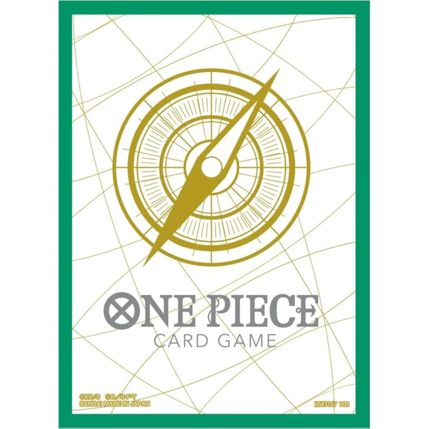 BANDAI ONE Piece CCG Card Sleeves Pack (70 Count) - Green Symbol - Premium Quality Trading Card Protectors for Collectible Card Game Enthusiasts - Perfect for MTG, Yu-Gi-Oh!, and Pokemon TCG Players