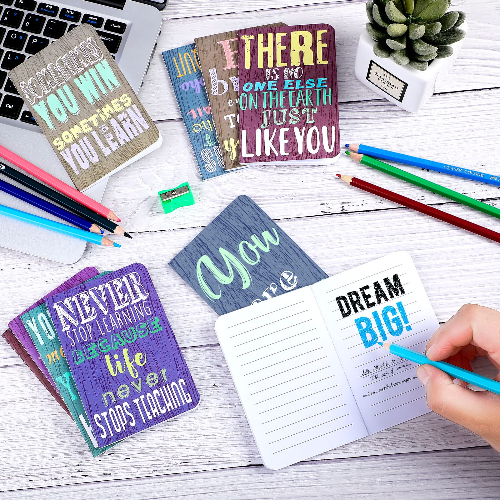 Inspirational Mini Notebook Set - 30-Piece Motivational Notepad Bulk Pack with 10 Vivid Designs for Office, Home & Church - Perfect Christian Gift Supplies for Daily Journaling & Encouragement