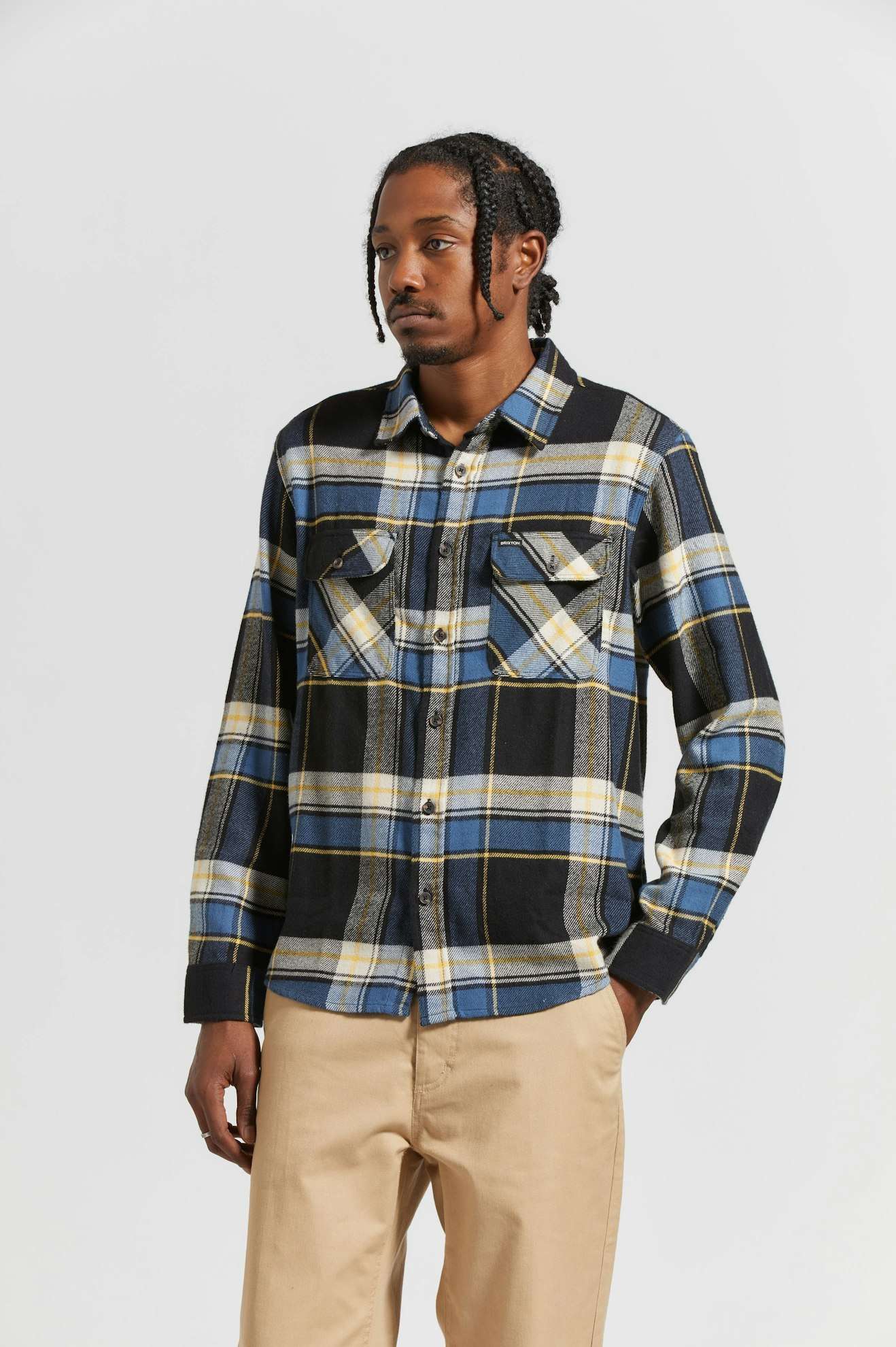 Bowery Long Sleeve Flannel Shirt - Joe Blue Plaid - Cozy & Stylish for Fall & Winter Outdoors