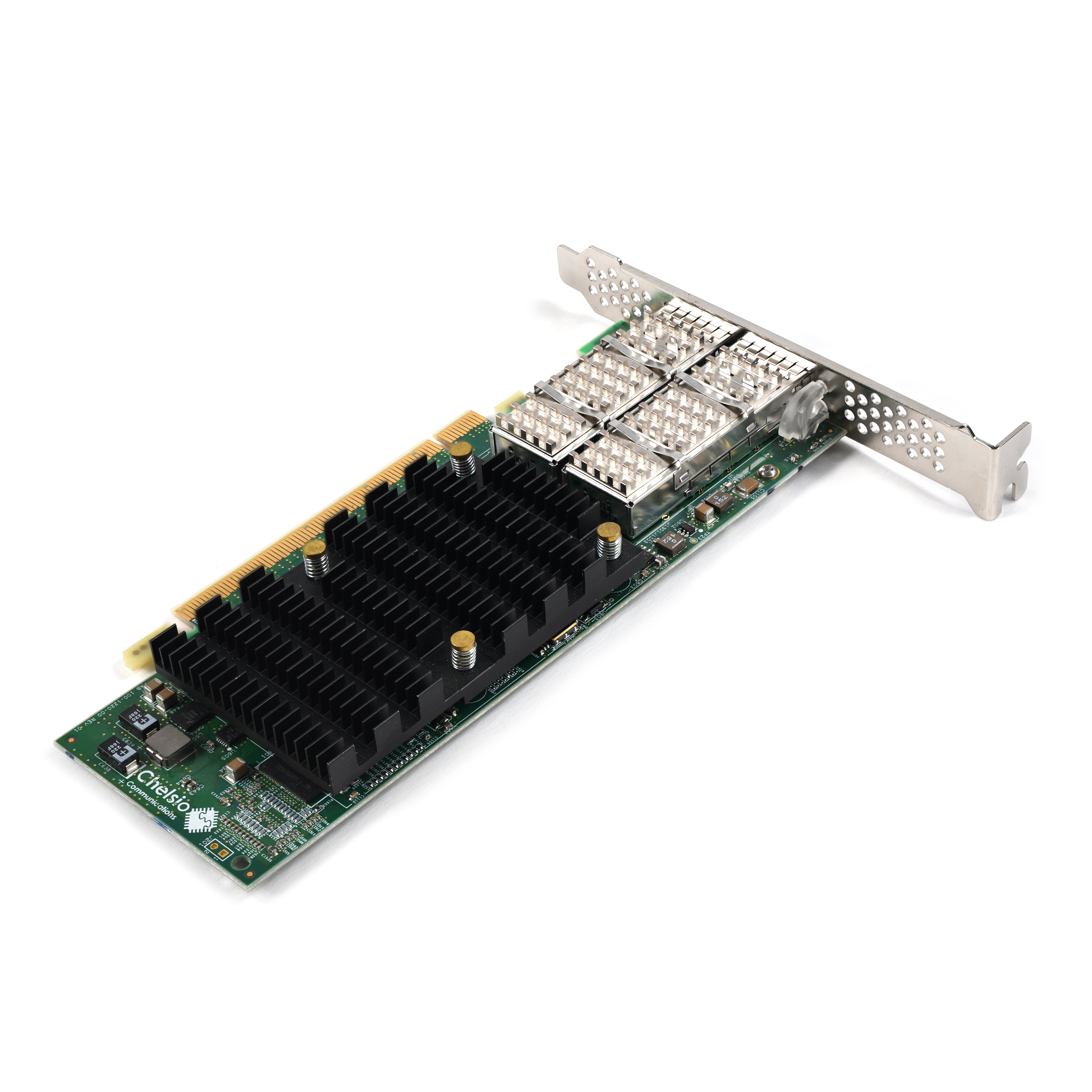 Chelsio 110-1220-60 Dual Port 100GB QSFP28 PCIe Network Interface Card with Full Height Bracket - High-Speed Server Networking for Data Centers & Cloud Computing